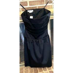 Kay Unger New York Strapless Black 100% Silk Dress NWT Size 4